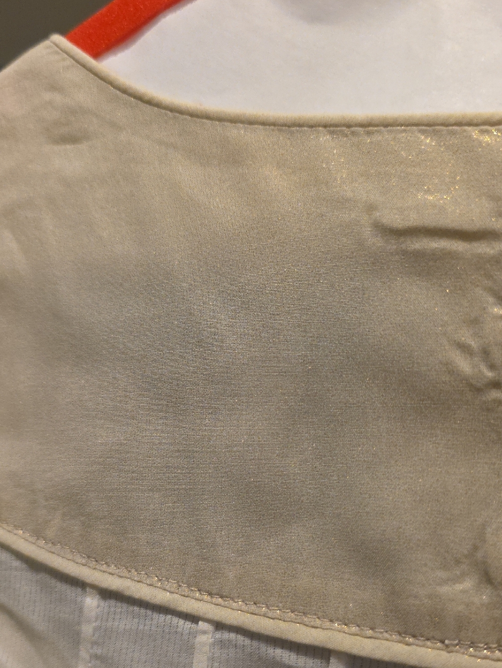 Anthropologie Floreat Cream Embroidered Cap-Sleeve Top with Contrast Hem - Picture 5 of 6